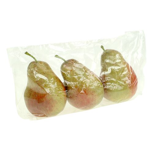 Floristik24 Poire rouge, verte 11cm - 12cm 3pcs