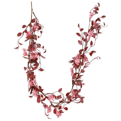 Article Guirlande de feuilles décoration d&#39;automne cintre décoratif en rose 125cm