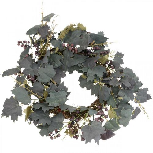 Couronne décorative de feuilles de vigne et de raisins Couronne d&#39;automne de vignes Ø60cm