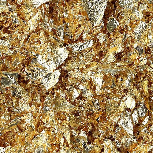 Article Feuille de métal en flocons dorés 25 g