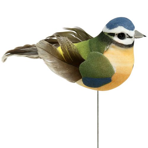 Floristik24 Mésange bleue sur fil de fer 8,5 cm 12 p.