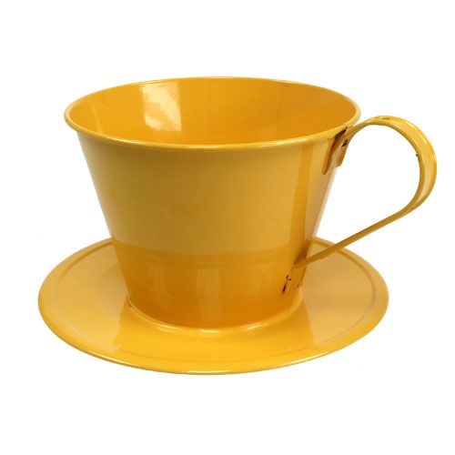 Floristik24 Coupe déco jaune Ø16cm H11cm