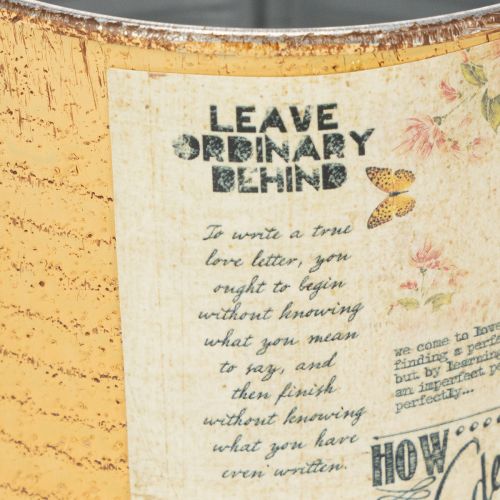 Article Pot de fleurs décoratif en métal couleur abricot, boîte en fer-blanc, Ø 11 cm, H 10,5 cm