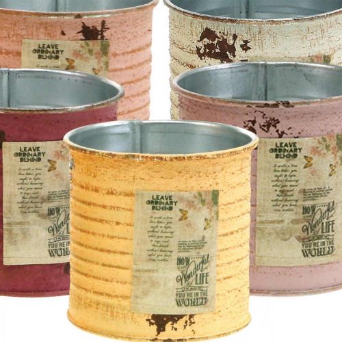 Article Boîte déco métal vintage Ø8cm H7.5cm Différentes couleurs