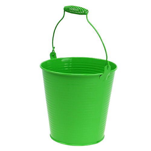 Floristik24 Seau en étain vert de mai Ø15cm H14.5cm