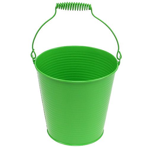 Floristik24 Seau en étain vert de mai Ø15cm H14.5cm