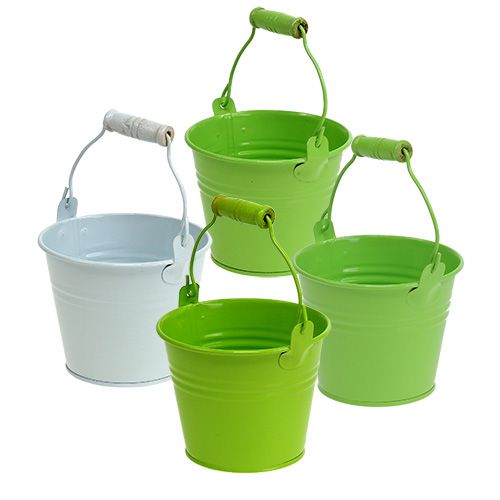 Seau étain mix vert Ø10cm H8cm 10pcs Seau étain mix vert Ø10cm H8cm 10pcs