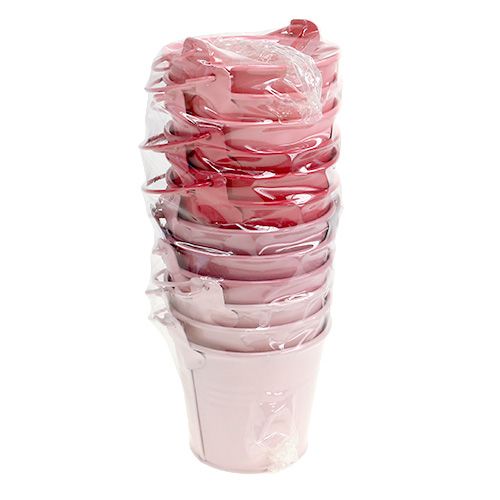 Seau en étain Mix Rose Ø8cm H7.5cm 12pcs