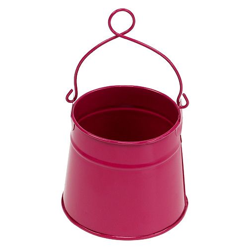 Floristik24 Seau en étain rose Ø9cm H9cm