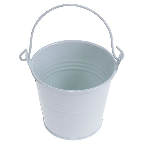 Floristik24 Seau étain blanc Ø8cm H7cm 12p