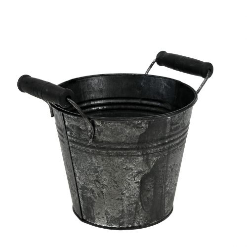 Floristik24 Seau en étain antique Ø14cm H12cm