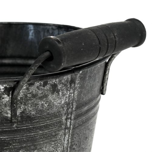 Floristik24 Seau en étain antique Ø14cm H12cm