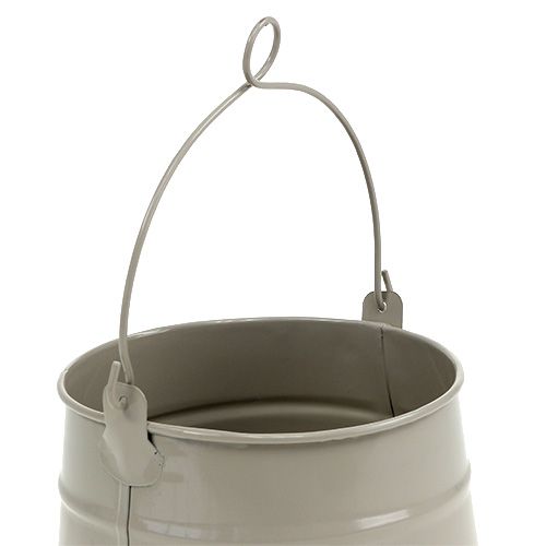 Floristik24 Seau en tôle couleur taupe Ø 12 cm H. 11,5 cm