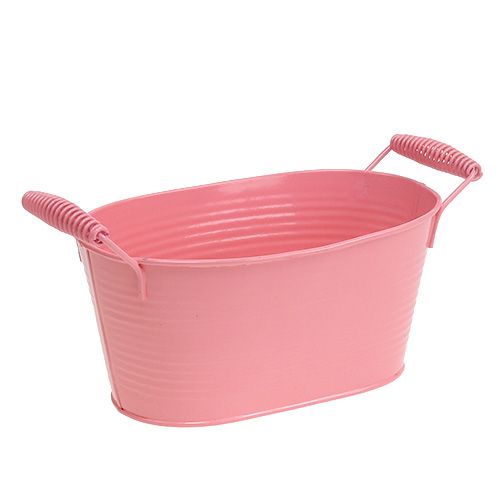 Bol en tôle ovale saumon 20cm x 12cm H9cm