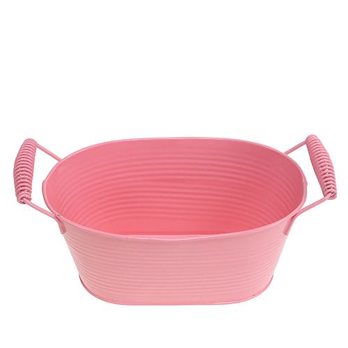 Floristik24 Bol en tôle ovale saumon 20cm x 12cm H9cm