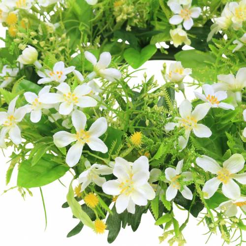 Couronne anémone / aneth vert, blanc Ø30cm