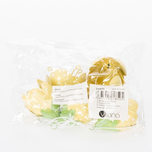 Article Fleur suspendue en métal pour une décoration romantique intérieure et extérieure, 6 cm, lot de 6