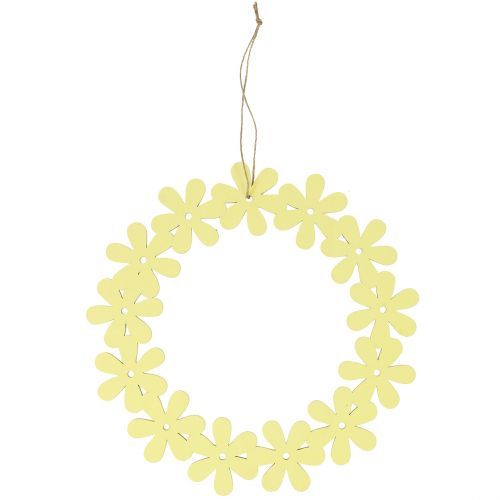 Floristik24 Couronne de fleurs en bois jaune Ø 35 cm 1 p.