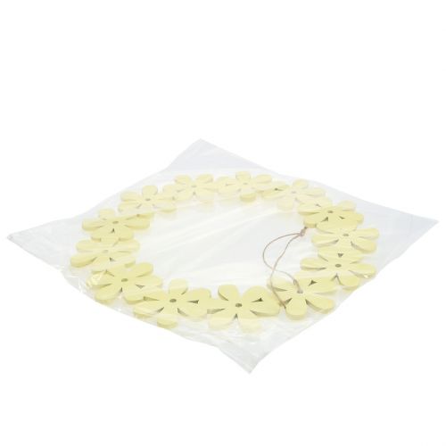 Floristik24 Couronne de fleurs en bois jaune Ø 35 cm 1 p.
