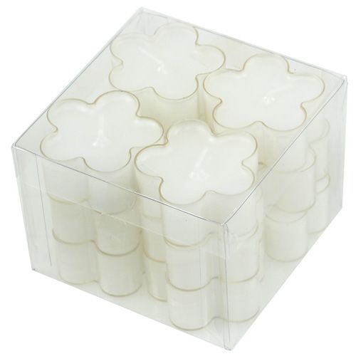 Floristik24 Bougie fleur blanche 12 p.