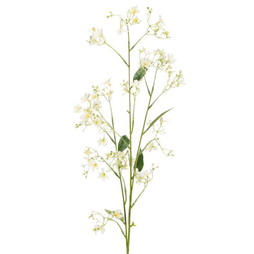 Branche décorative de pommier en fleurs, fleur artificielle pour une touche de couleur dans le salon, couleur crème, 108 cm, lot de 2