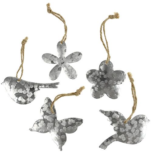 Fleurs, oiseaux et papillons en métal 5,5 - 7,5 cm 15 p. | Floristik24.fr