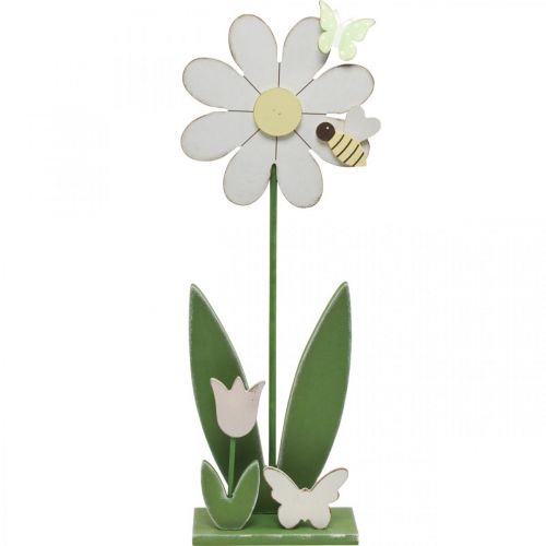 Décoration fleurie avec abeille, décoration en bois pour le printemps H56cm