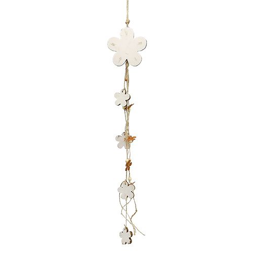 Floristik24 Suspension fleur bois-métal blanc, rouille L 95cm