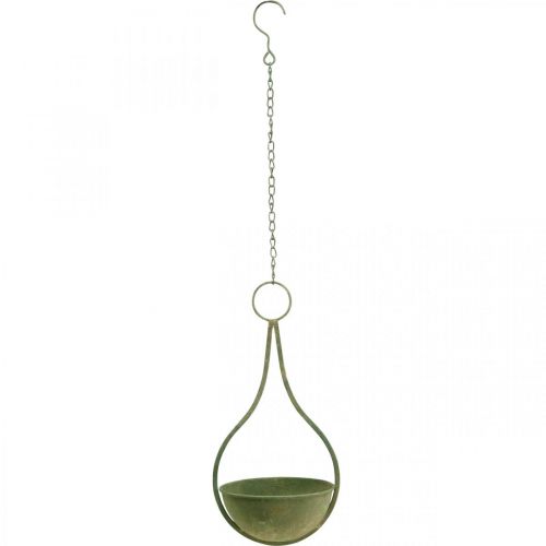 Article Corbeille fleurie, panier suspendu, décoration métal jardin Ø16cm H38cm
