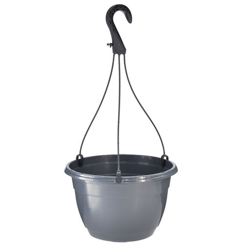 Panier suspendu cache-pot anthracite à suspendre Ø25cm H50cm