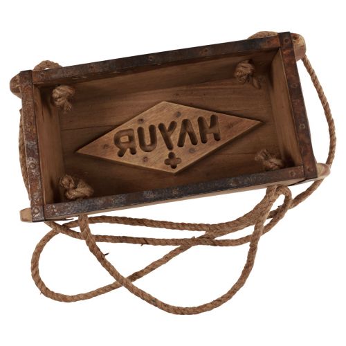 Floristik24 Panier suspendu en forme de brique en bois upcycling 31,5×15×10cm