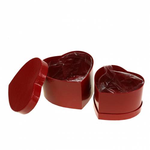 Floristik24 Jardinière coeur rouge 14 / 16cm lot de 2