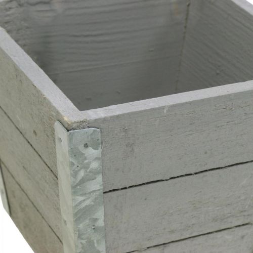 Article Jardinière en bois jardinière shabby chic gris 12.5×14.5×14.5cm