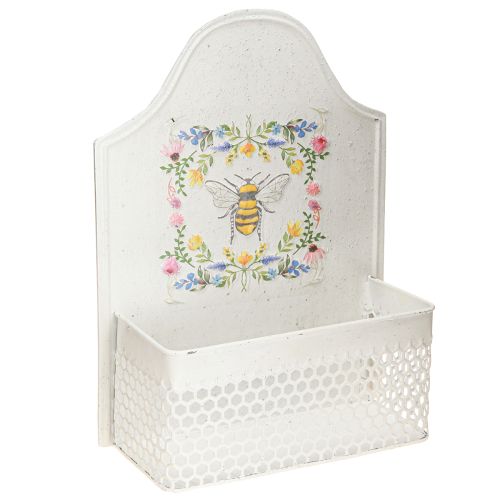 Jardinière suspendue en métal abeille couleur crème L29cm