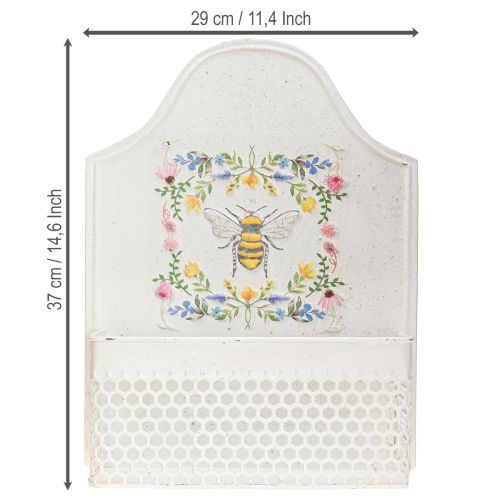 Floristik24 Jardinière suspendue en métal abeille couleur crème L29cm