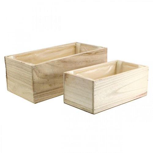 Floristik24 Jardinière en bois naturel L30/40cm lot de 2