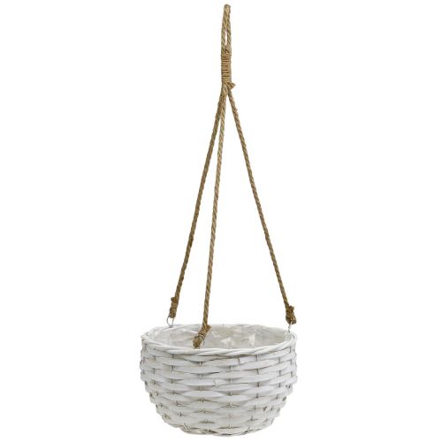 Floristik24 Panier à fleurs à suspendre blanc Ø23cm L68cm