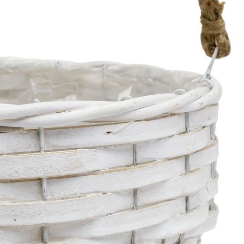 Floristik24 Panier à fleurs à suspendre blanc Ø23cm L68cm