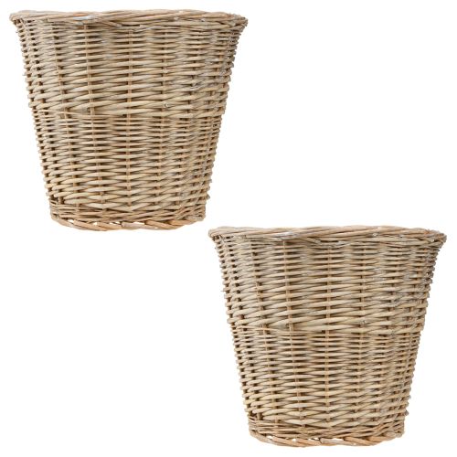 Article Pot de fleur panier saule naturel gris/blanc H26cm 2pcs