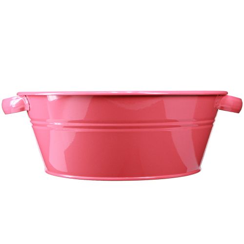 Article Bol à fleurs en métal rose avec anses rond Ø33,5cm
