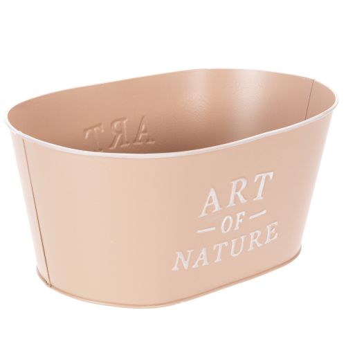Coupe ovale en zinc, rose antique, pot de fleurs, 27 × 18 cm, H 12,5 cm | Floristik24.fr