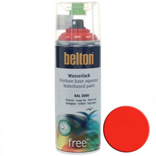 Floristik24 Vernis à l&#39;eau sans Belton rouge brillant couleur spray rouge feu 400ml