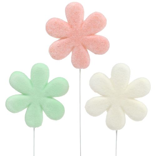 Floristik24 Pique florale fleur pastel Ø 8,5 cm 12 p.