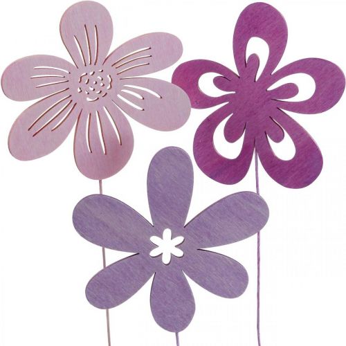 Floristik24 Tuteur de Jardin Flower Tuteur Violet/Violet/Rose Ø9.5cm 15pcs