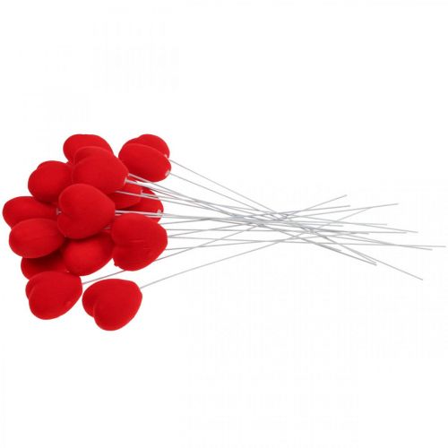 Article Bouchon fleur coeur décoratif bouchon coeur rouge 6x6cm H26cm 18 pcs