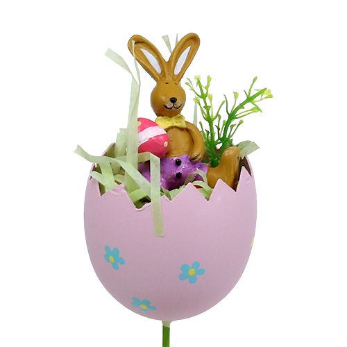 Floristik24 Œuf avec animal sur tige assort. 8cm L30cm 4P