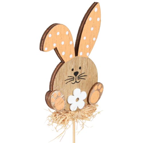 Bouchons à fleurs lapins en bois décoration Pâques 4 couleurs 5x8cm 16 pcs