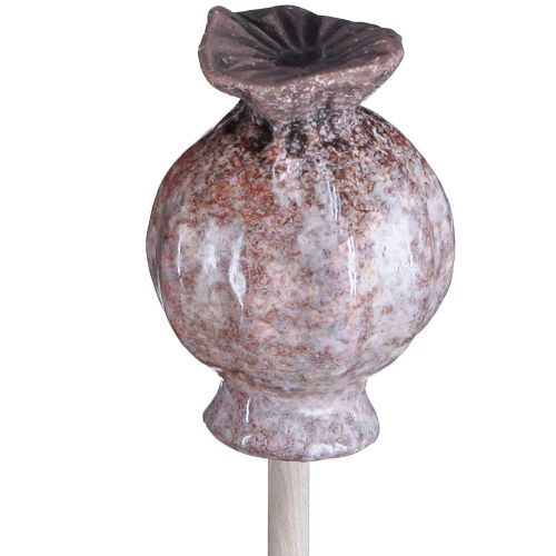 Article Bouchon à fleurs bois céramique coquelicot décoration 3 couleurs 35cm 6 pcs