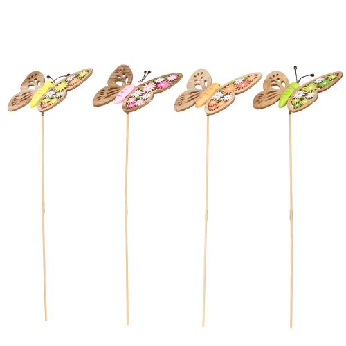 Floristik24 Bouchon fleur bois papillon 4 couleurs 8x6cm 16 pcs