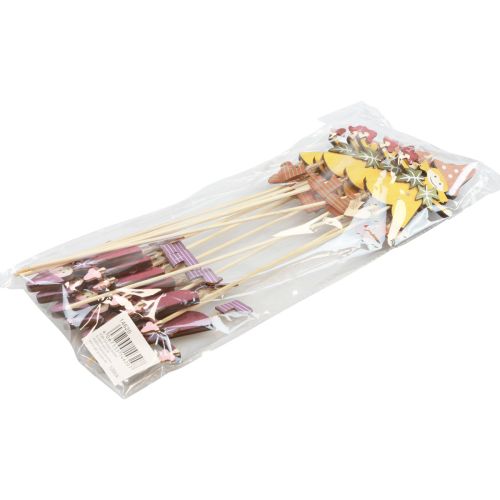 Article Bouchon de fleur décoration d'automne bois jaune violet 8×6cm 12pcs